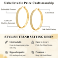 thumbnail image 3 of VEEDOFA 14K Gold Plated CZ Hoop Earrings for Women, Lightweight Hoops, Gift for Women, 3 of 9