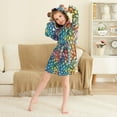 thumbnail image 3 of FORMRS Niños Bathrobe Unisex Hooded Robe Soft Plush Pajamas Sleepwear, Size 7-9T, Colorful Dragon Scales Pattern, 3 of 7