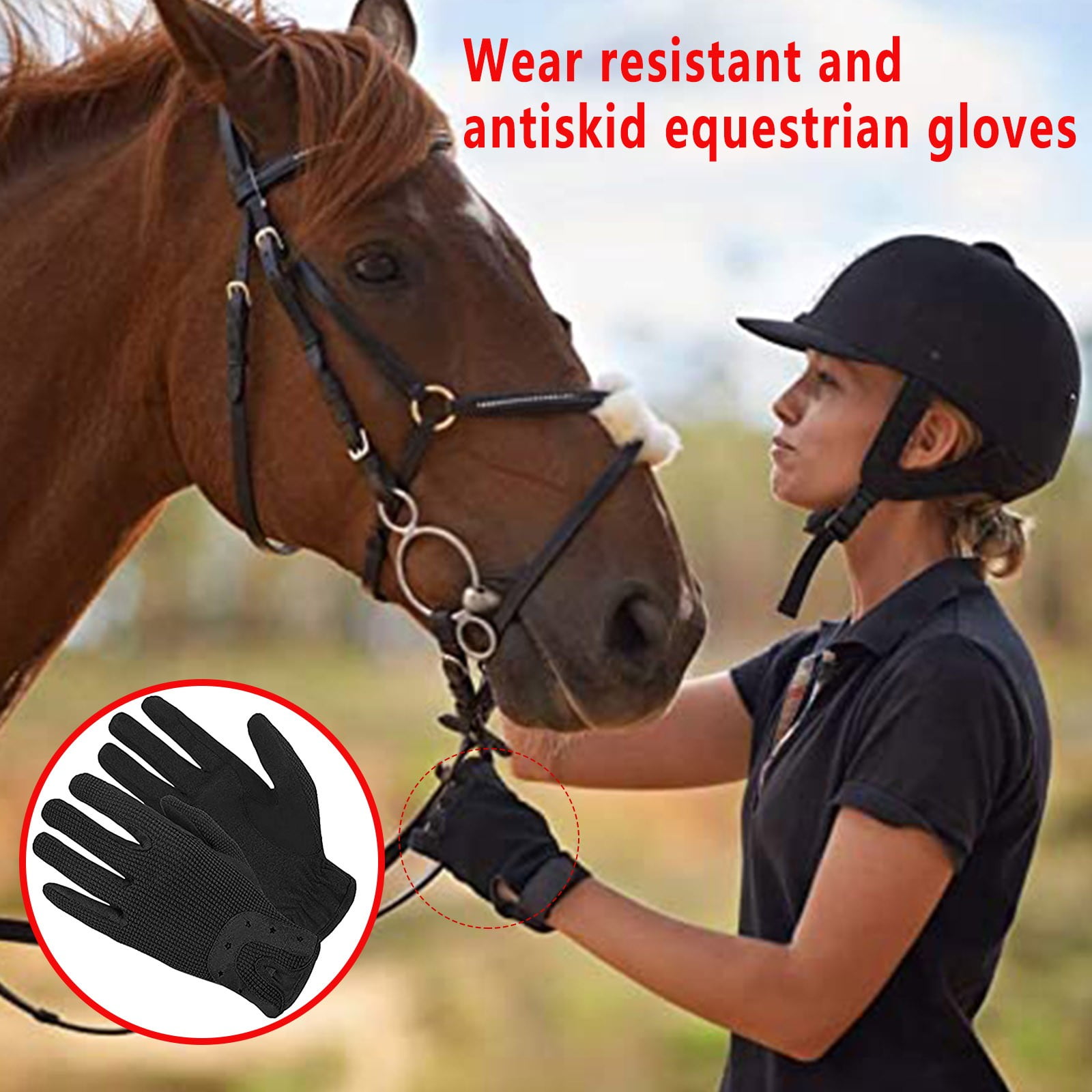 Ladies Horse Riding Womens Gloves Equestrian Real Leather & Cotton Premium Quality in TAN