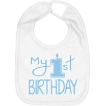 Aiden's Corner Handmade Cute Baby Boy Girl First Birthday Smash Cake Bibs - My 1st Birthday Bib (Lt Blue White)