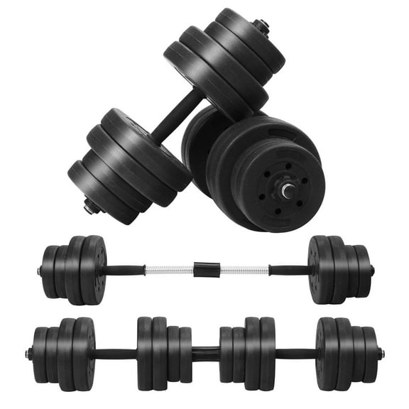 Costway 66 LB Dumbbell Weight Set Fitness 16 Adjustable Plates Workout