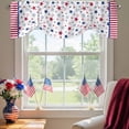 thumbnail image 2 of Independence Day Tie Up Valances Curtain, Adjustable Kitchen Pentagram Blue Stripes Valances for Windows Decor, Rod Pocket Short Curtains Set for Bedroom/Bathroom, 42"x18", 2 of 9