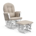 thumbnail image 4 of Storkcraft Hoop Infant Nursery Glider and Ottoman, White with Taupe Swirl, 4 of 17