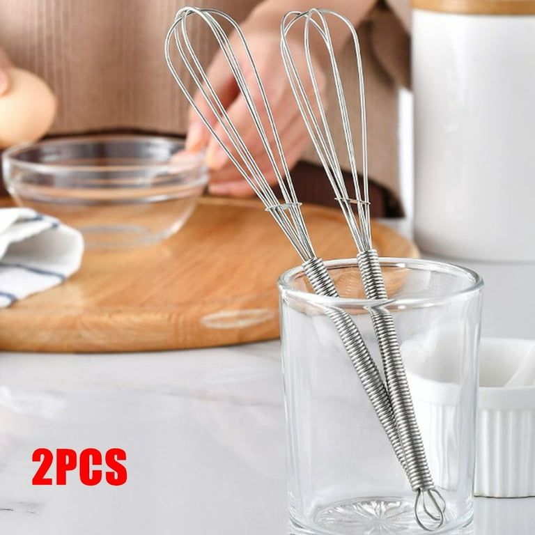 2PCS Balloon Wire Whisk Set Mini Small Stainless Steel Whip Mix