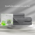 thumbnail image 3 of Purity Home 4-Piece 100% Cotton Percale Bedsheet Set, Full Dark Gray – 400 Thread Count, Cool & Crisp, Breathable, Deep Pocket, 3 of 14