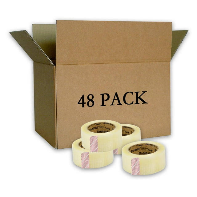 Sealast Double-Length Packing Tape - Standard (48 mm x 132 m), 48/Pack