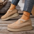 thumbnail image 2 of Khaki Feminine Casual Shoes With Wedge Heel And Round Toe Design Great For Daily Comfort Ideal For Various Activities, 2 of 9