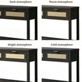 thumbnail image 7 of SICOTAS 39.4 Inch Wide Rattan Console Table with 2 Drawers & Shelf, Boho Entryway table with Large Storage Capacity for Entrance Way, Hallway, Living Room - Black Oak, 7 of 7