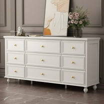 MONSLIPA 9 Drawer Dresser for Bedroom,63" Wide Chest of Drawers Nursery Dresser for Bedroom Living Room White