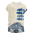 thumbnail image 5 of Sokhug Women's Fashion T-Shirts Funny Fish Graphic Crew Neck Tees Summer Casual Lightweight Breathable Athletic Tops, 5 of 5