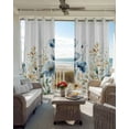 thumbnail image 4 of Blue Spring Floral Blackout Curtains 72 Inches Long for Bedroom, Watercolor Blooming Summer Botanical Thermal Insulated Room Darkening Black Out Window Curtain Panels Grommet Drapes for Living Room, 4 of 8
