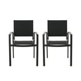 thumbnail image 3 of Dohney Mesh and Aluminum Outdoor Dining Chairs, Set of 2, Black, 3 of 10