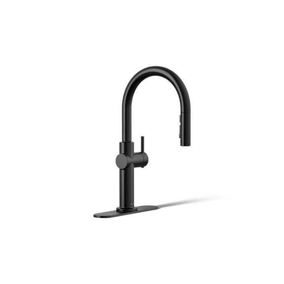 KOHLER 22974-WB-BL Crue Touchless and Voice Activated Kitchen Sink Faucet with Pull Down Sprayer, Motion Sensor, Hands Free Faucet, Matte Black