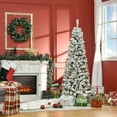thumbnail image 2 of HOMCOM 6ft Snow Flocked Pencil Artificial Christmas Tree, Auto Open, 2 of 10