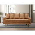 thumbnail image 1 of Koby Home Mid-Century Loveseat 70" Sofa Seat Faux Leather Sofas Couches 3-Seater Camel Brown, 1 of 5