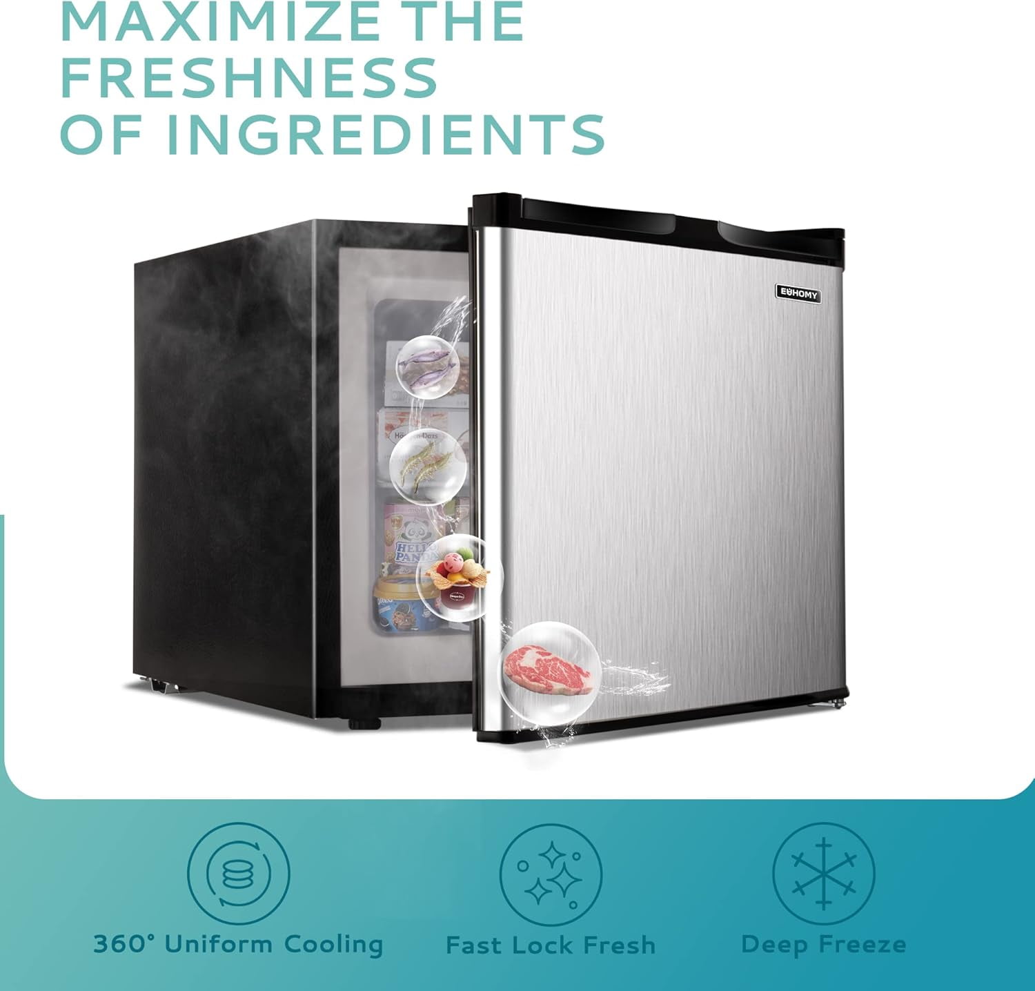 EUHOMY Upright freezer, 3.0Cubic Feet, Single Door Compact Mini