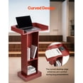 thumbnail image 3 of VEVOR Podium Stand, 41-Inch Wooden Lectern, Laptop Desk with Wide Reading Surface and Storage Shelf, Edge Stopper, Elegant Design, Flool-Standing, for Classroom, Conference, Church, and Presentation, 3 of 9