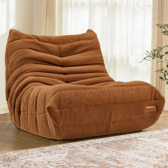 Cansunna Bean Bag Chair Sofa Sack Big Beanbag Chair for Adults Fireside Bean Bag Lounger Memory Foam Chair for Home Apartment or Gaming Venue (BROWNTEDDY)