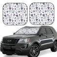 thumbnail image 2 of Picia Lavender Bicycle 2 Piece Car Windshield Sun Shade Foldable | Foldable Sun Shield for Front Window Blocks UV Rays and Keeps Your Vehicle Cool-Medium, 2 of 7