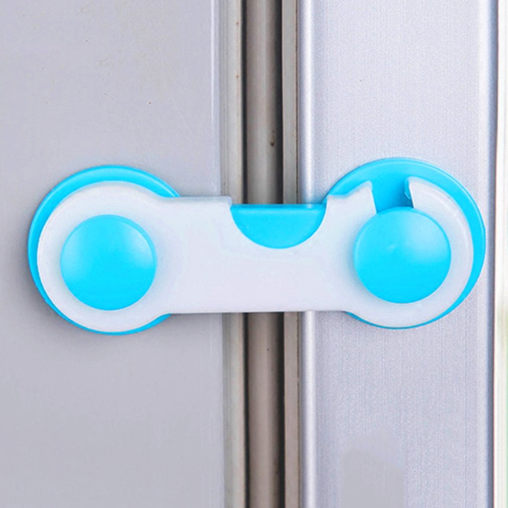DGdolph Abs Plastic Home Door Drawer Safety Lock Kids Protect Wardrobe Cabinet Lockblue 