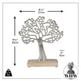 thumbnail image 6 of Iconic Tree of Life Table Top Figurine, Made by Hand, Silver Aluminum, Mango Wood Base, 9.75 Inches, 6 of 14