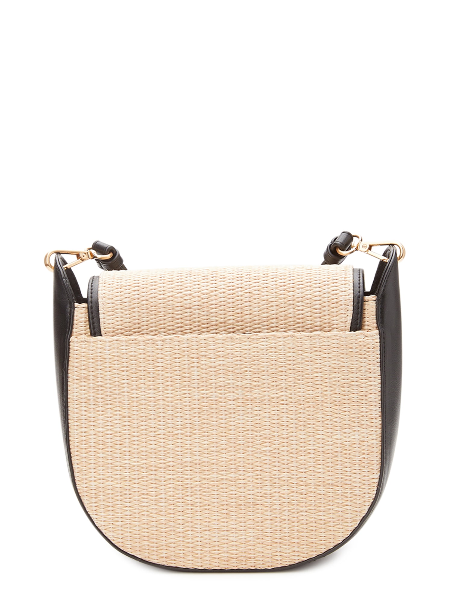 Time and Tru Women's Riverdale Woven Crossbody Saddle Bag