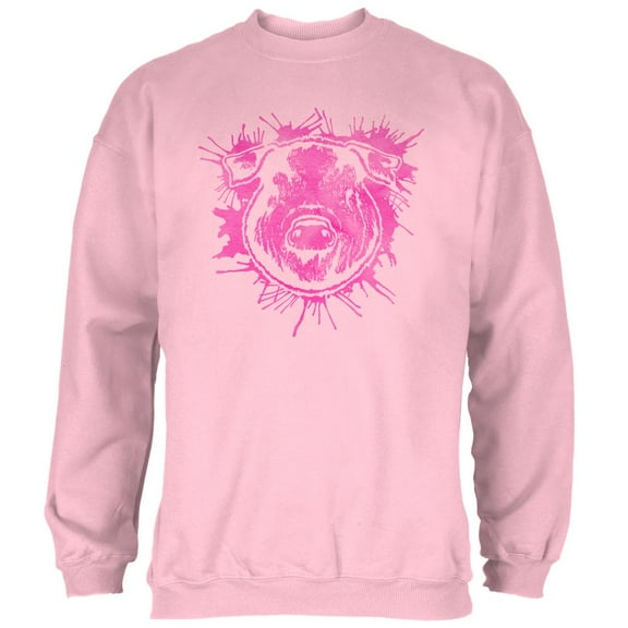 Piggy Pretty in Pink Mens Sweatshirt Light Pink 3X-LG