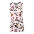 thumbnail image 4 of Verano mujer moda cuello redondo sin mangas estampado Casual Tee Tops Wmkox8yi bvn3591, 4 of 5