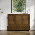 thumbnail image 3 of RoomAndLoft Queen Size Mobile Murphy Cabinet Bed in Solid Wood - Brown, 3 of 12
