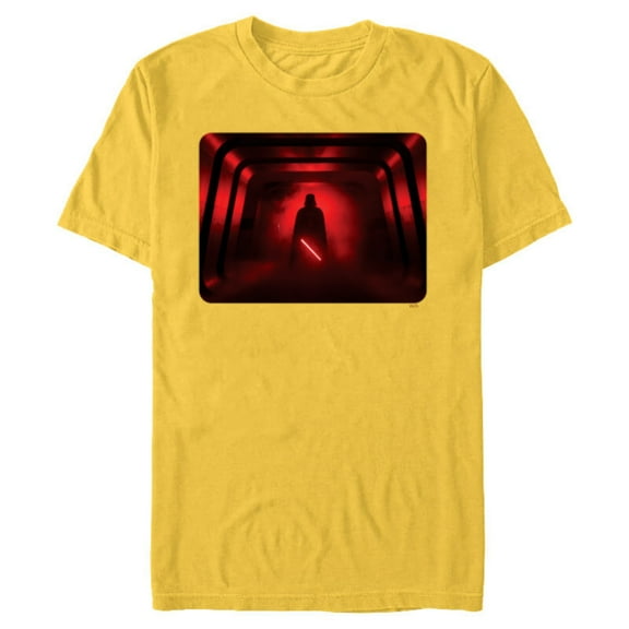 Star Wars Darth Vader Red Lightsaber Shadow - Short Sleeve Blended T-Shirt for Adults - Customized-Yellow