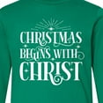 thumbnail image 4 of Inktastic Christmas Begins with Christ Long Sleeve Youth T-Shirt, 4 of 5