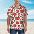 thumbnail image 2 of Balery Hand Drawn Tomatoes Camisas hawaianas de manga corta para hombre, camisas playeras de corte holgado, camisas de vacaciones con botones,XX-Large, 2 of 7