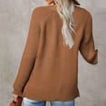 thumbnail image 6 of Hinvhai Plus Size Sweater Tops On Seasonal Clearance Women's Soild Long Sleeve Pocket Knit Pullover V-neck Sweater Coat Brown 14(XXXL), 6 of 9