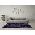 thumbnail image 3 of Ahgly Company Indoor Round Patchwork Blue Transitional Area Rugs, 3' Round, 3 of 4