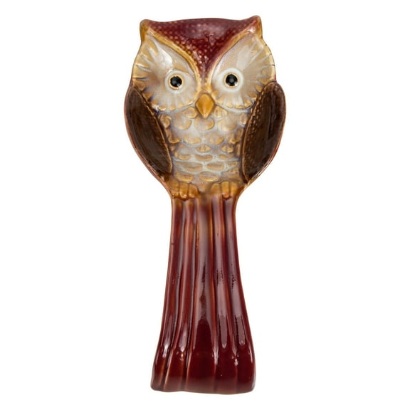 FELTECHELECTR Spoon Rest for Kitchen Counter Stove Top Owl Holder Shovel Storage Rack Shape