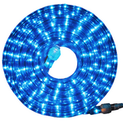 Flexilight 30Ft Rope Light 120V 2-Wire 1/2” 13mm Incandescent Bulbs Extendable Indoor Outdoor Home Decoration Christmas Party Garden (Blue)