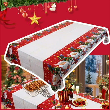 

PhoneSoap Christmas Tablecloth Disposable Pe Table Linen Tablecloth white