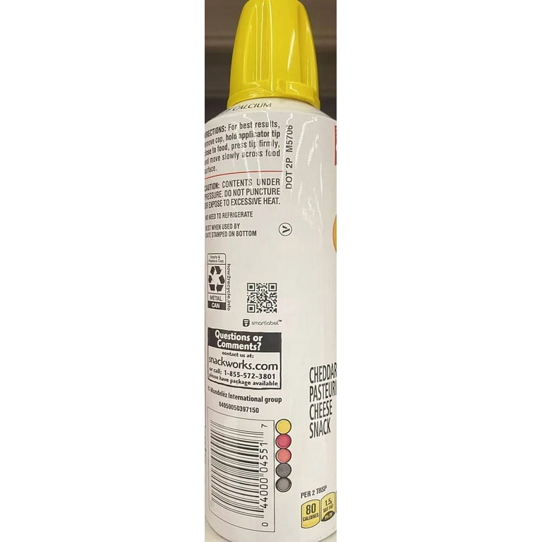 Nabisco Easy Cheese Cheddar Spray, Pasteurized Cheese Snack, 8 oz