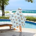 thumbnail image 3 of Yayeee Kids Hooded Towel with Hand Pockets Beach Soft Absorbent Bath Wrap 50 x 23.5 inch, Colorful Trains, 3 of 5