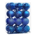 thumbnail image 2 of Fllostpr 24PC Electroplated Christmas Ball Ornaments, Shatterproof Hanging Decor Set for Xmas Tree Wreath Garland Party Indoor, Blue 1.2", 2 of 6