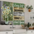 thumbnail image 4 of Rustic Daisy Vase Floral Kitchen Curtains Green Wooden Farmhouse Flower Small Short Cafe Window Curtains Jesus Country Inspirational Bathroom Window Treatment Tier Curtains (27.5x39 Inch), 4 of 6