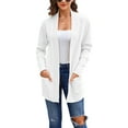 thumbnail image 2 of TheFound Cardigan Tricoté Uni pour Femmes à Manches Longues Ouvert, 2 of 7