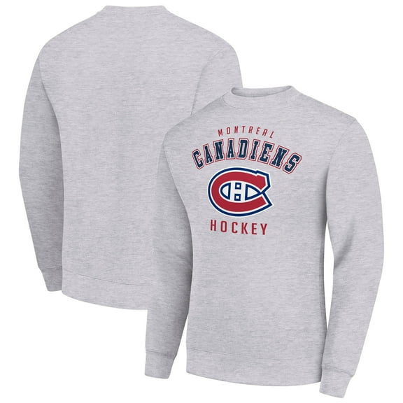 Men's Starter  Heather Gray Montreal Canadiens Team Logo Fleece Pullover Sweatshirt