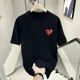 thumbnail image 3 of Nueva camiseta de talla grande para otoño/invierno, camiseta de algodón de gran tamaño, camiseta de mujer con estampado de amor, manga corta, informal, cuello redondo, transpirable, 3 of 4