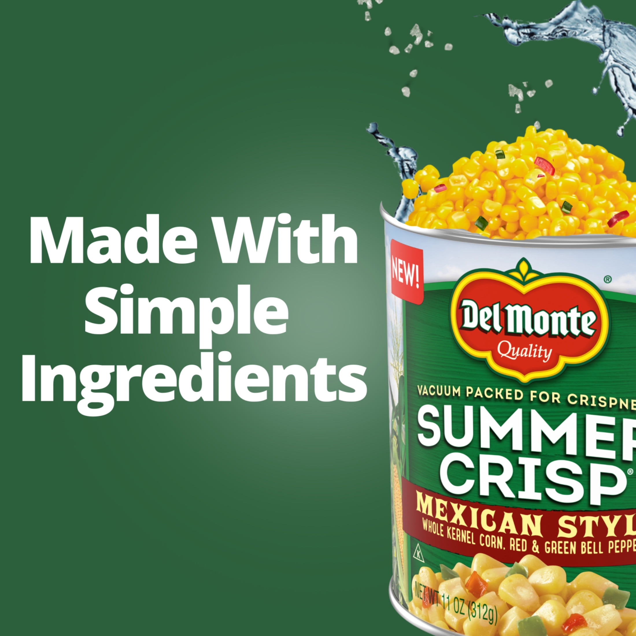 (12 pack) Del Monte Summer Crisp Mexican Style Corn 11 oz Can, Canned Vegetables