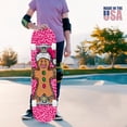 thumbnail image 4 of 31"x8" Cute Gingerbread Man Complete Skateboards for Beginners, Double Kick 7 Ply Maple Deck Santa hat pink leopard print festive design Skateboard with Wheels, Gifts for Kids Teens, 4 of 8