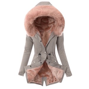 Chandails d'hiver pour femmes Zpanxa Veste de Parka d'hiver, veste de survêtement pour femmes gris XXL