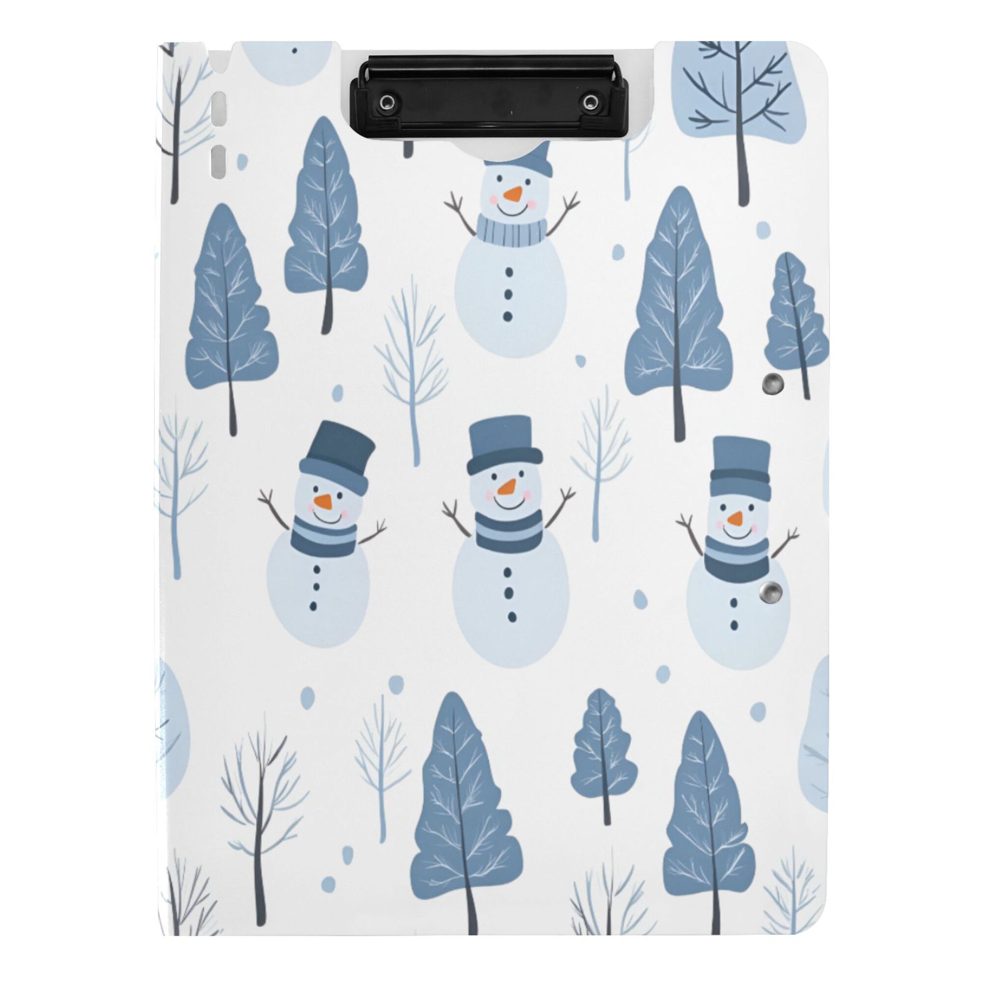 FORMRS A4 Clipboard Folder with Pen Holder Horizontal Foldable School Office Binder, White Snowman