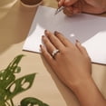 thumbnail image 6 of JeenMata 3.5 Carat Cushion Cut Moissanite Rings - Three Stone Engagement Rings in 18K White Gold Plating for Women, 6 of 11