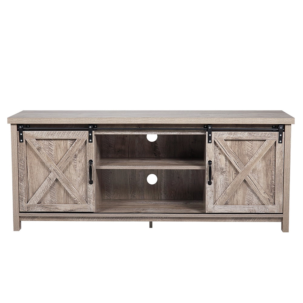 Kadyn Farmhouse Modern Barn Door Tv Stand for Tvs Up to 58", Entertainment Center for Tvs for Living Room, Entertainment Center with Storage, Light Gray Kadyn Farmhouse Modern Barn Door Tv Stand for Tvs Up to 58", Entertainment Center for Tvs for Living Room, Entertainment Center with Storage, Light Gray